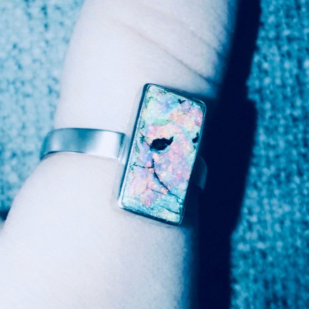 Rectangular Fire Opal~ Rainbow Flash Iridescent S… - image 4